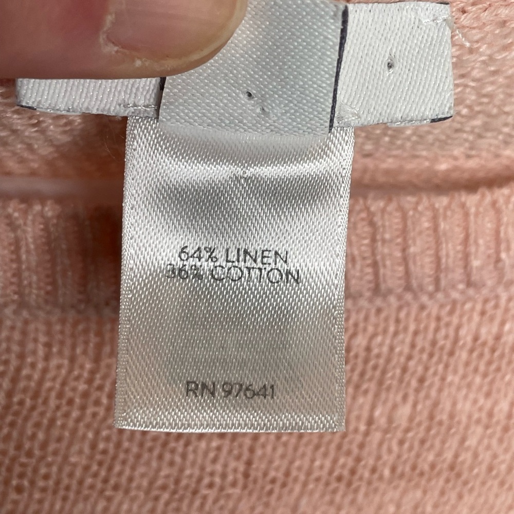 Pure Jill Linen Blend Sleeveless Top Beach Coastal Quiet Luxury in Pink 2X - Picture 8 of 10